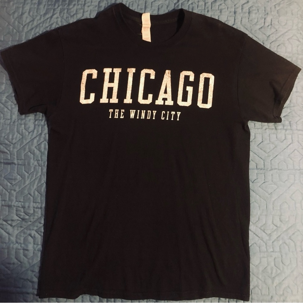 Gildan Chicago Black T-Shirt Size M